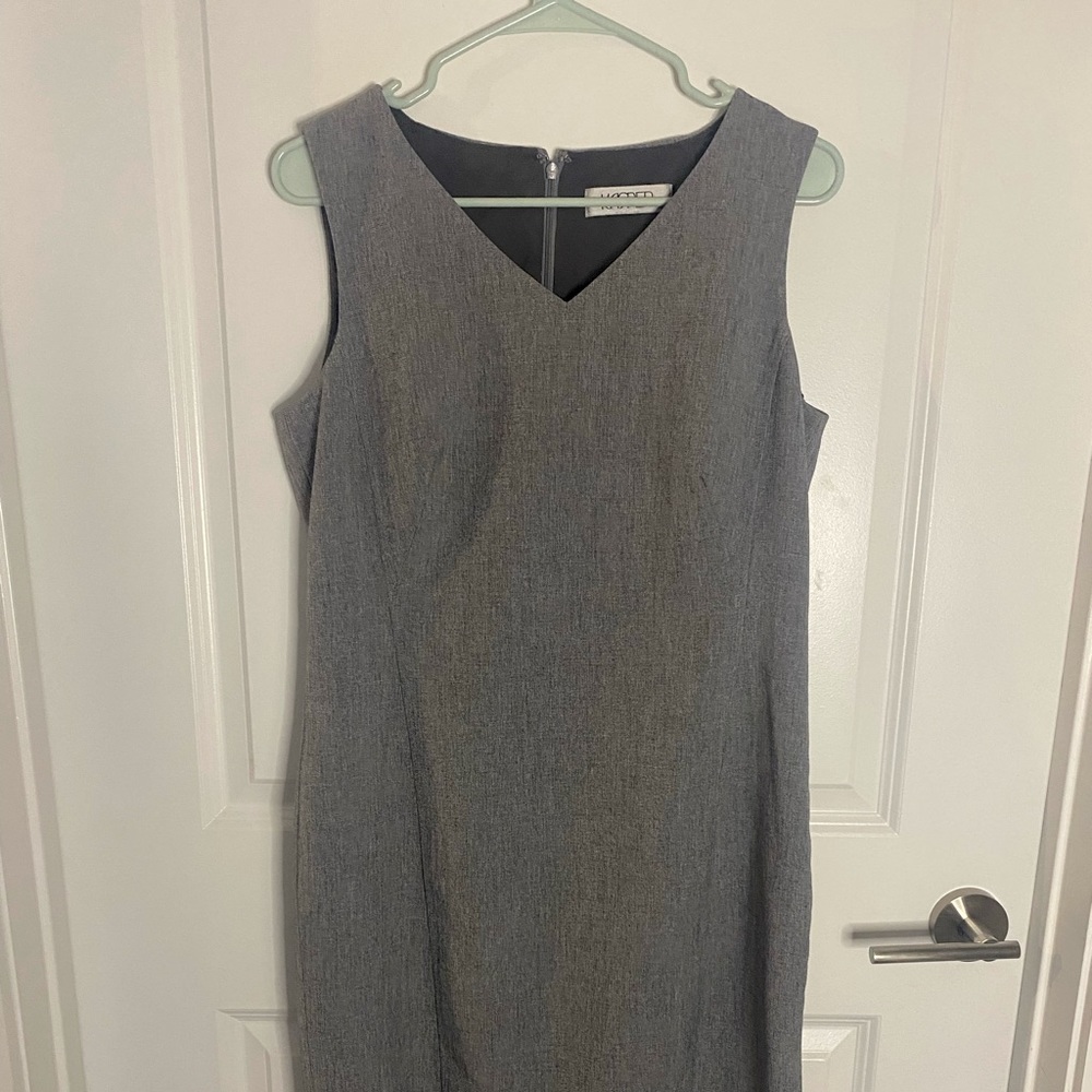 Gray v-neck dress